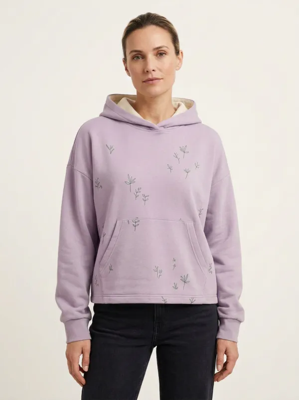 Women's Botanical Minimal Nature Inspired Graphic Hoodie