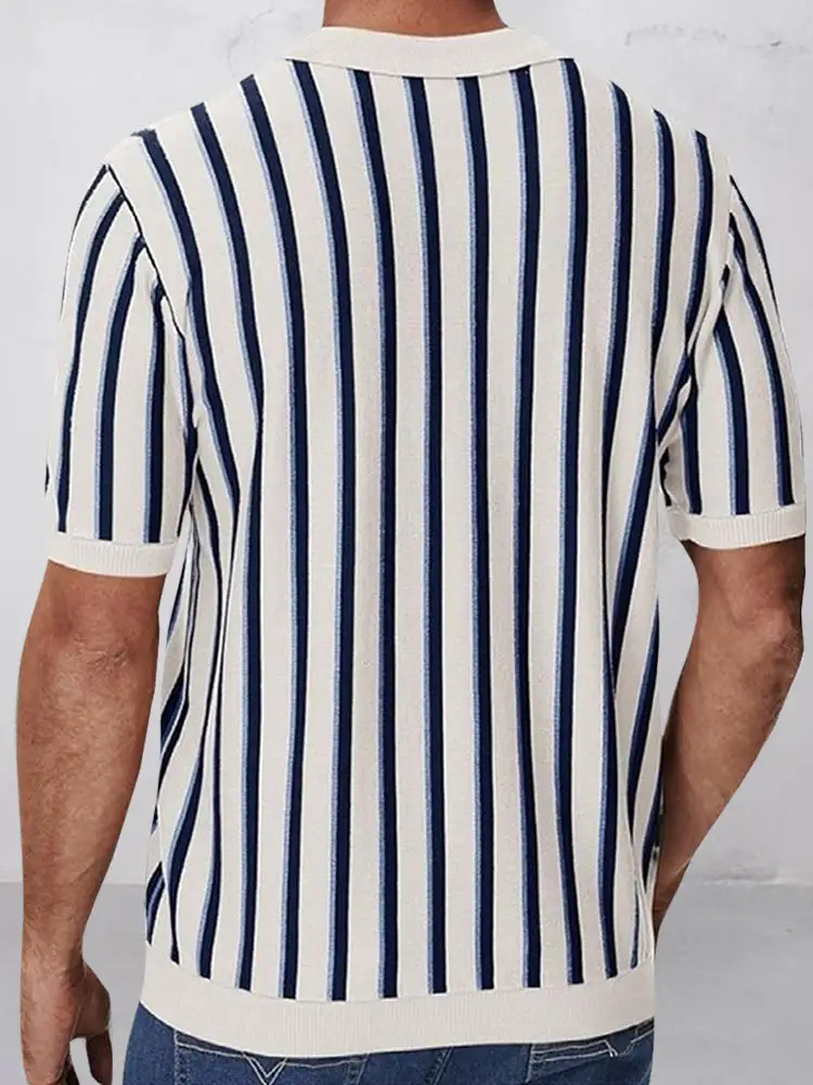 Striped Printed Polo Shirt