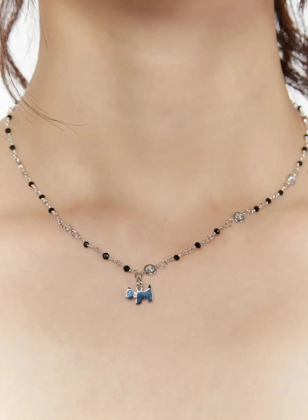 Beaded Crystal Charm Necklace