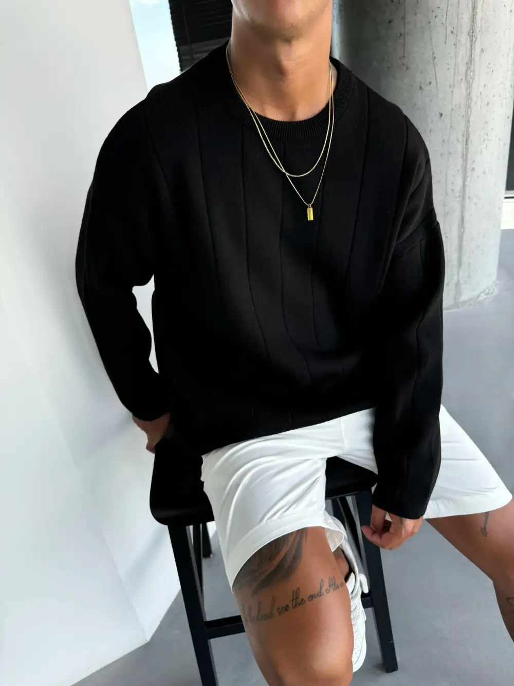 Modern Relaxed Knit Sweatshirt