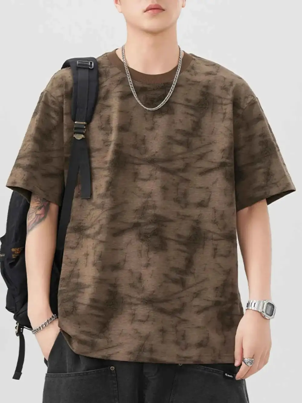 Relaxed Round Neck Half Sleeve T-Shirt
