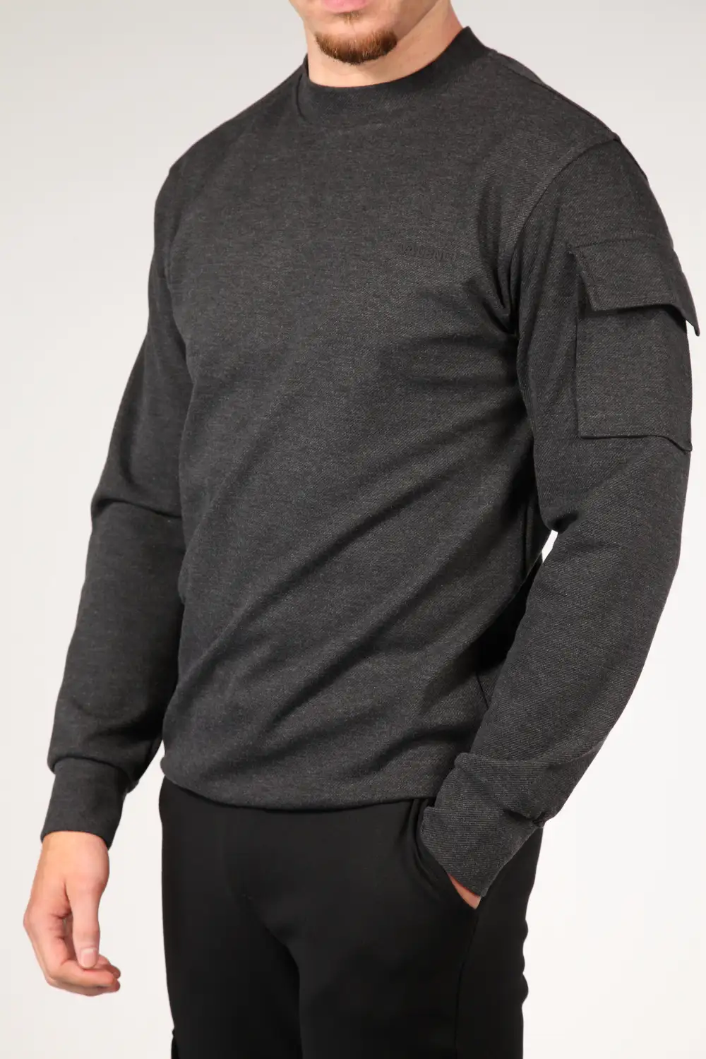 Zip Front Cotton Knit Sweater