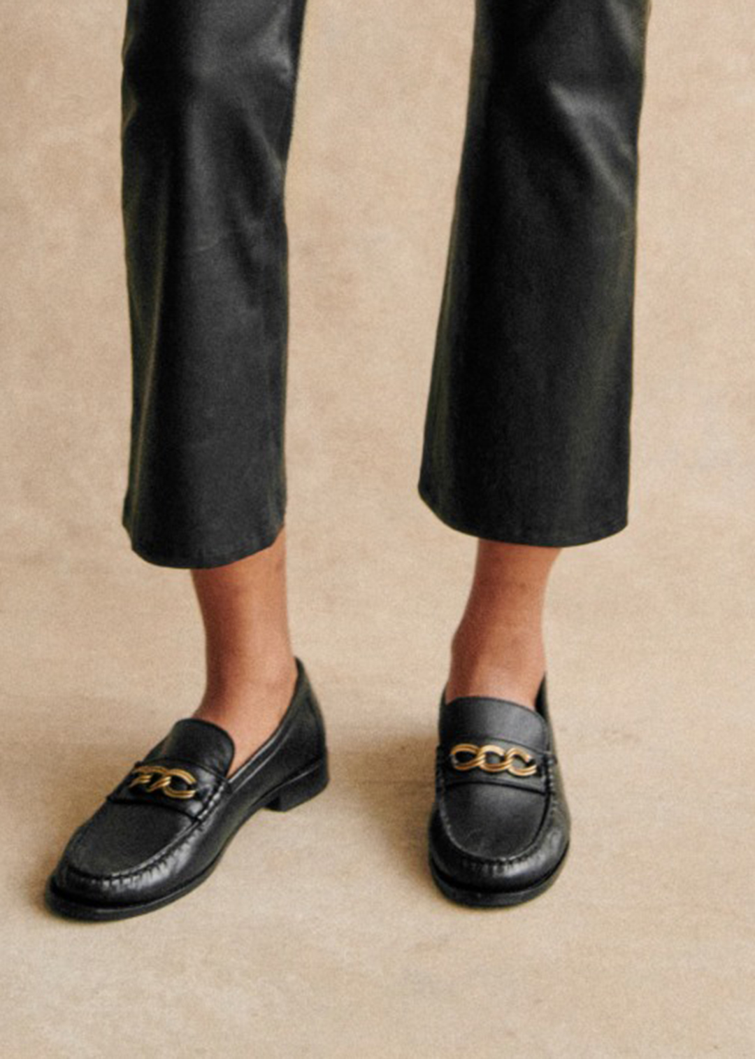 High Waisted Capri Leather Pants