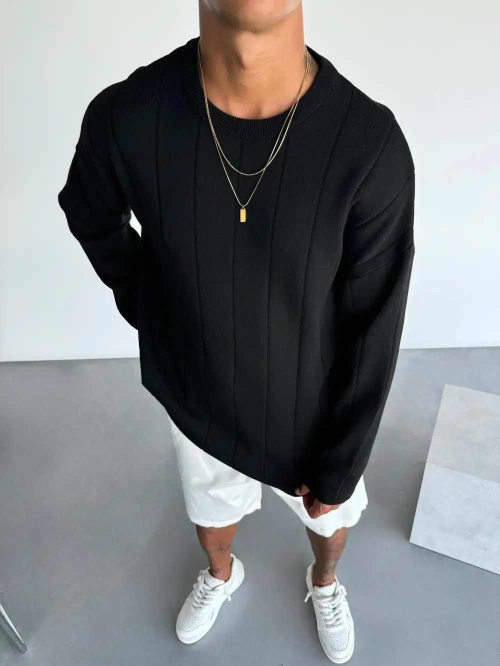 Modern Relaxed Knit Sweatshirt