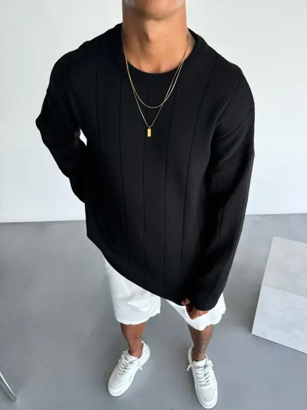 Modern Relaxed Knit Sweatshirt