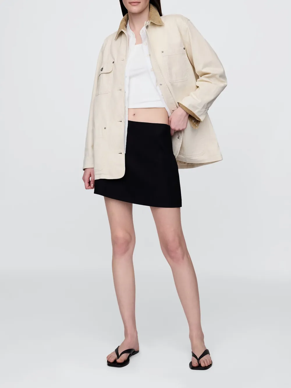 Corduroy Patchwork Collar Jacket
