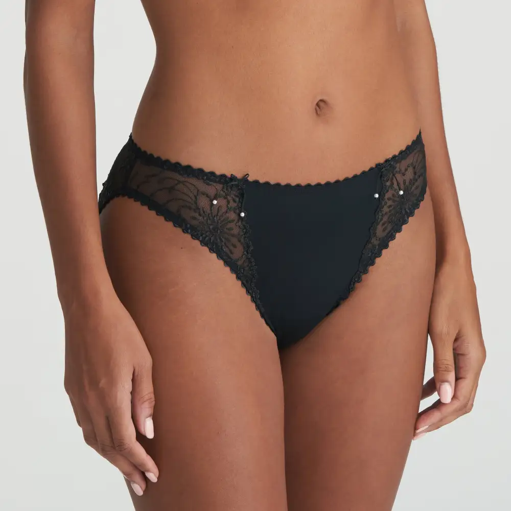 Women's Full Coverage Elastic Waistband Cotton Gusset Floral Embroidery Cotton Shimmer Detail Soft Fabric Stretch Fit Bikini Panty