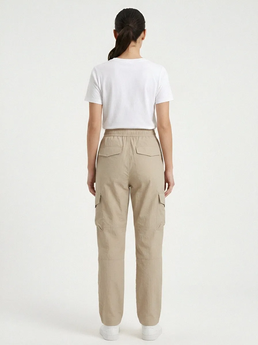 Polished Drawstring Breathable Cargo Pants
