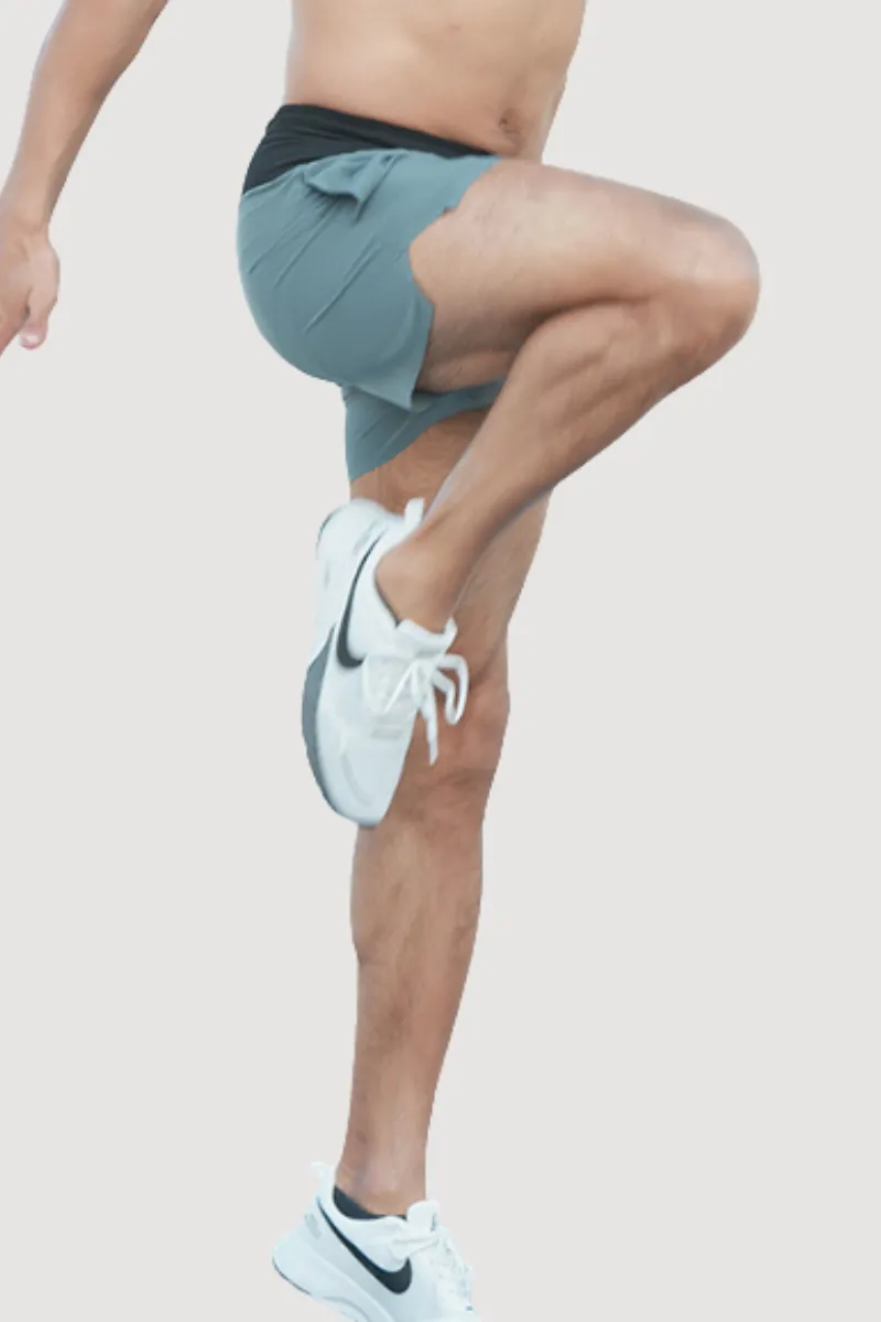 Quick Dry Storage Pocket Dual Layer Athletic Shorts