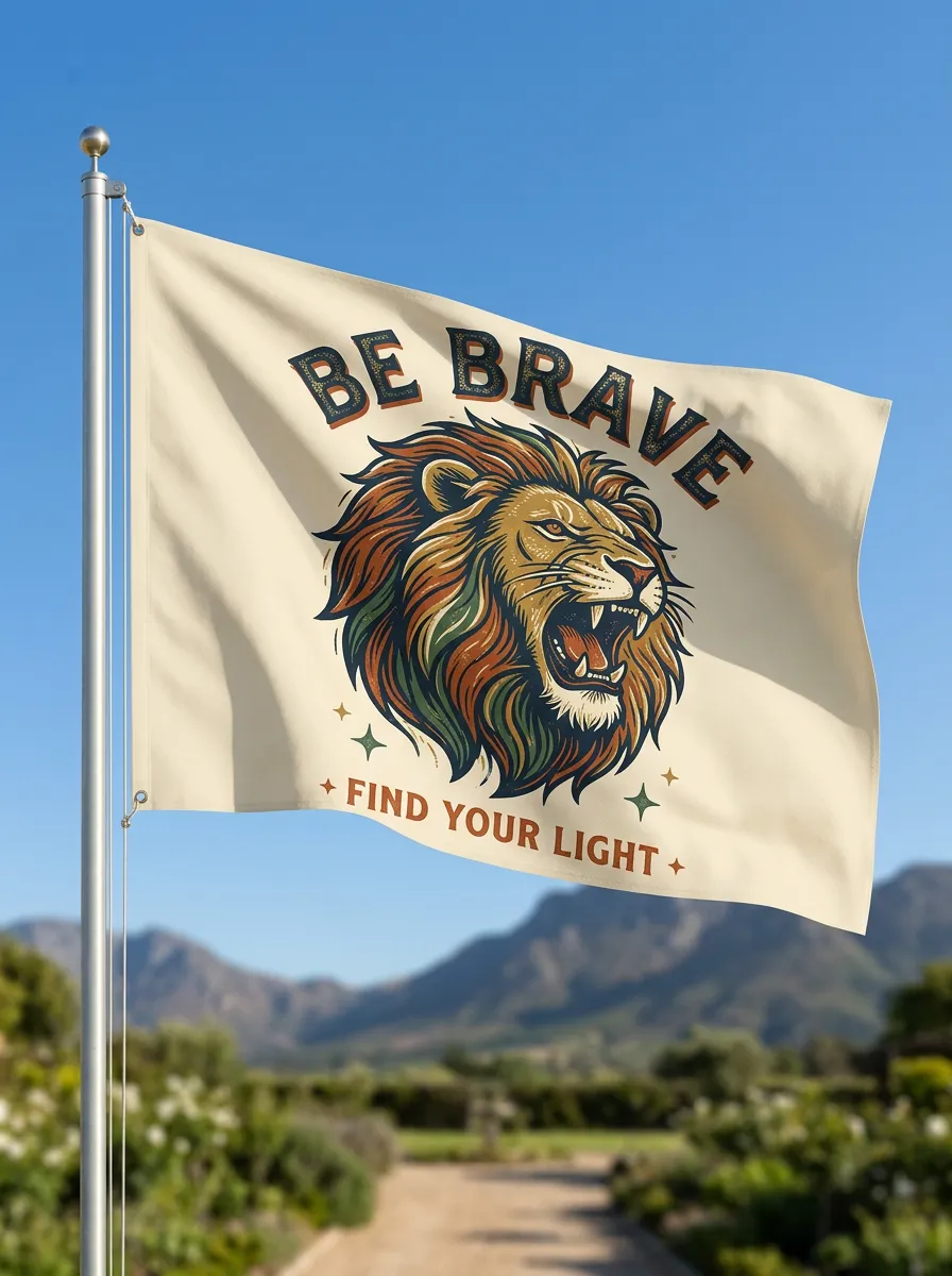 Be Brave Find Your Light Lion Flag