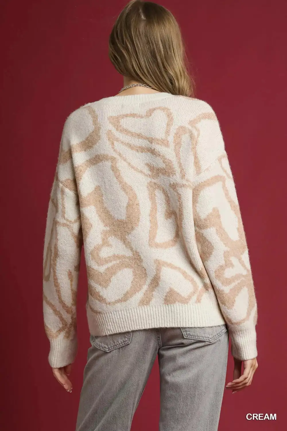 Crew Neck Printed Sweater
