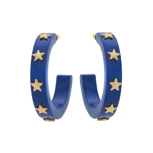 Hoop Resin Charm Detail Earrings