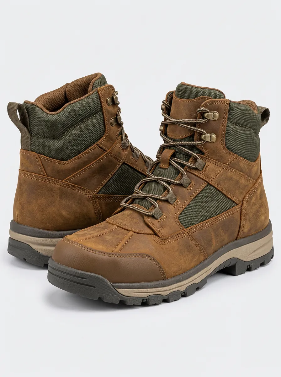 Men's Outdoor Work Boots with Waterproof Accents