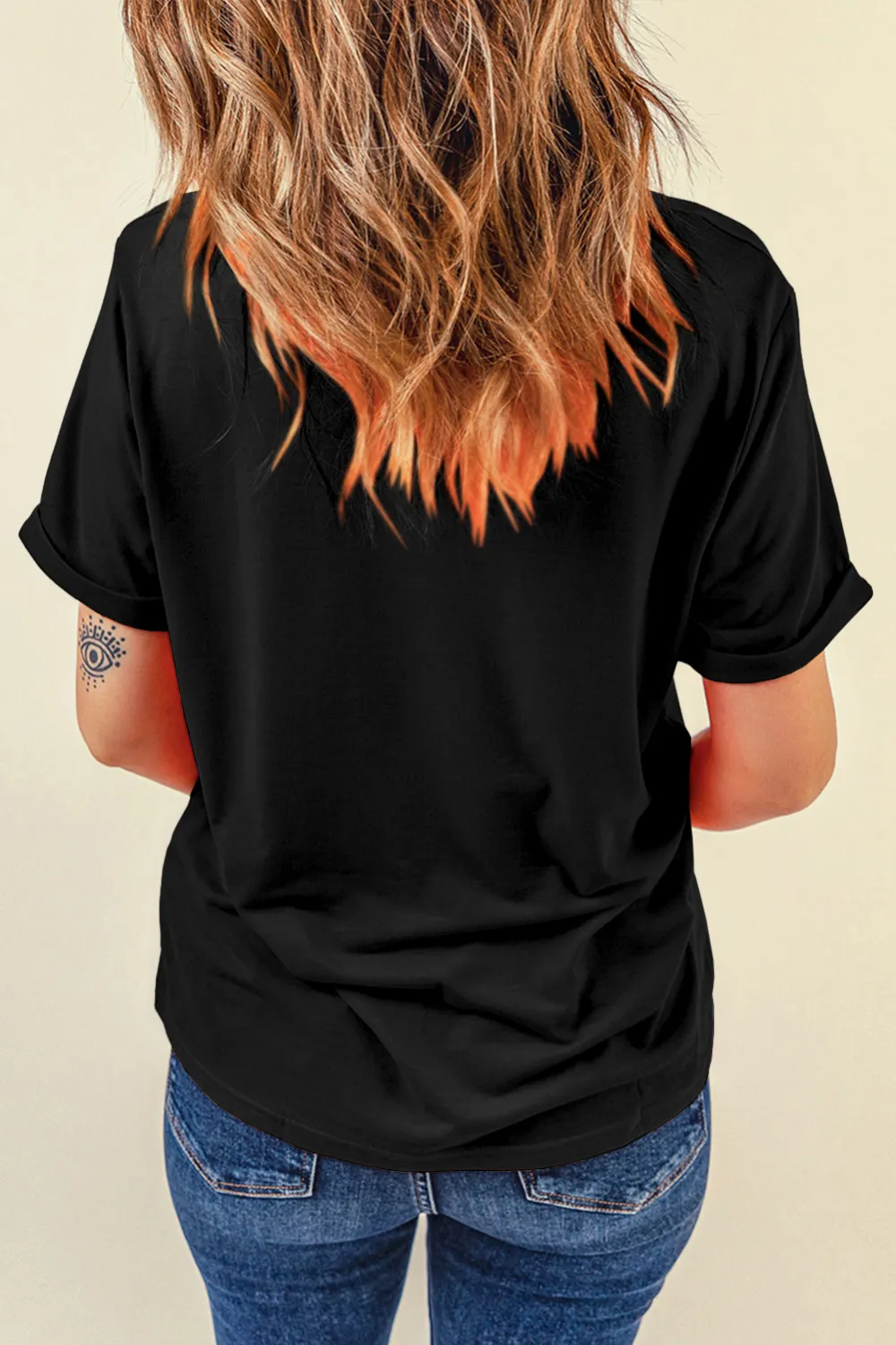 Black Hey Boo Ghost Print Tee