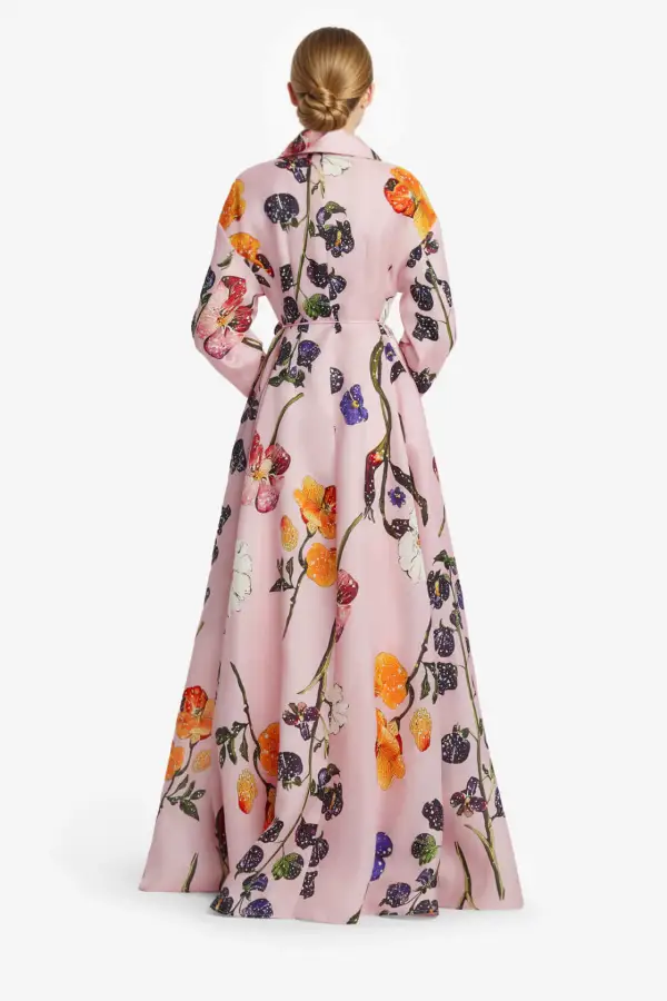 Floral Print Button Front Maxi Dress
