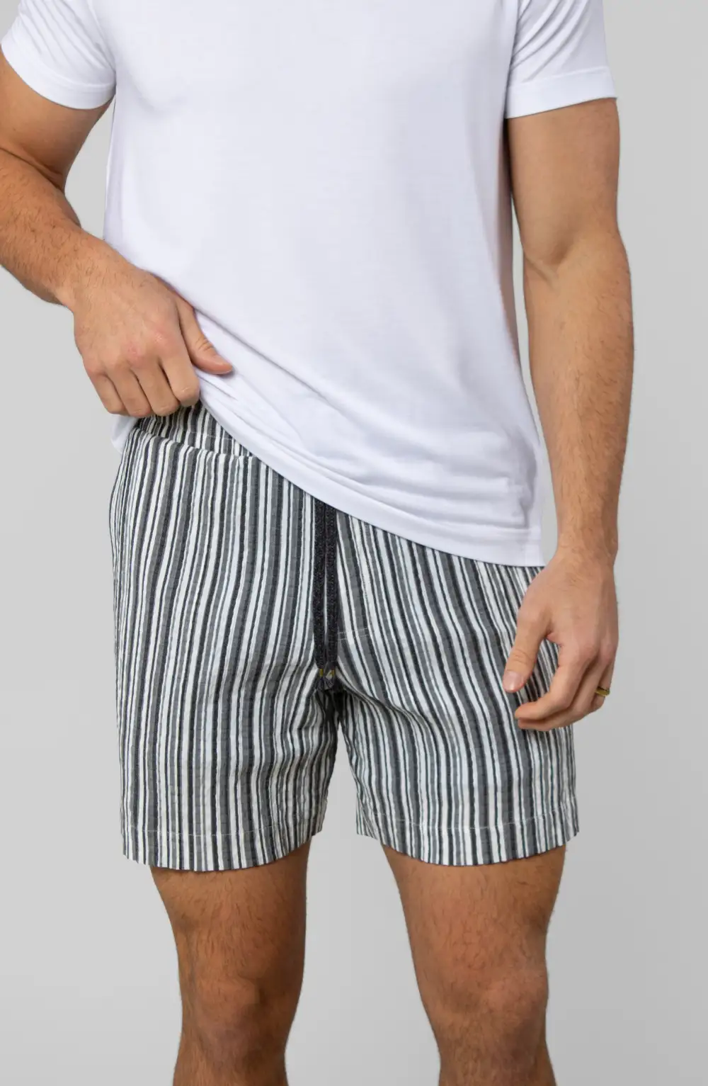 Men's Striped Modal Blend Drawcord Shorts