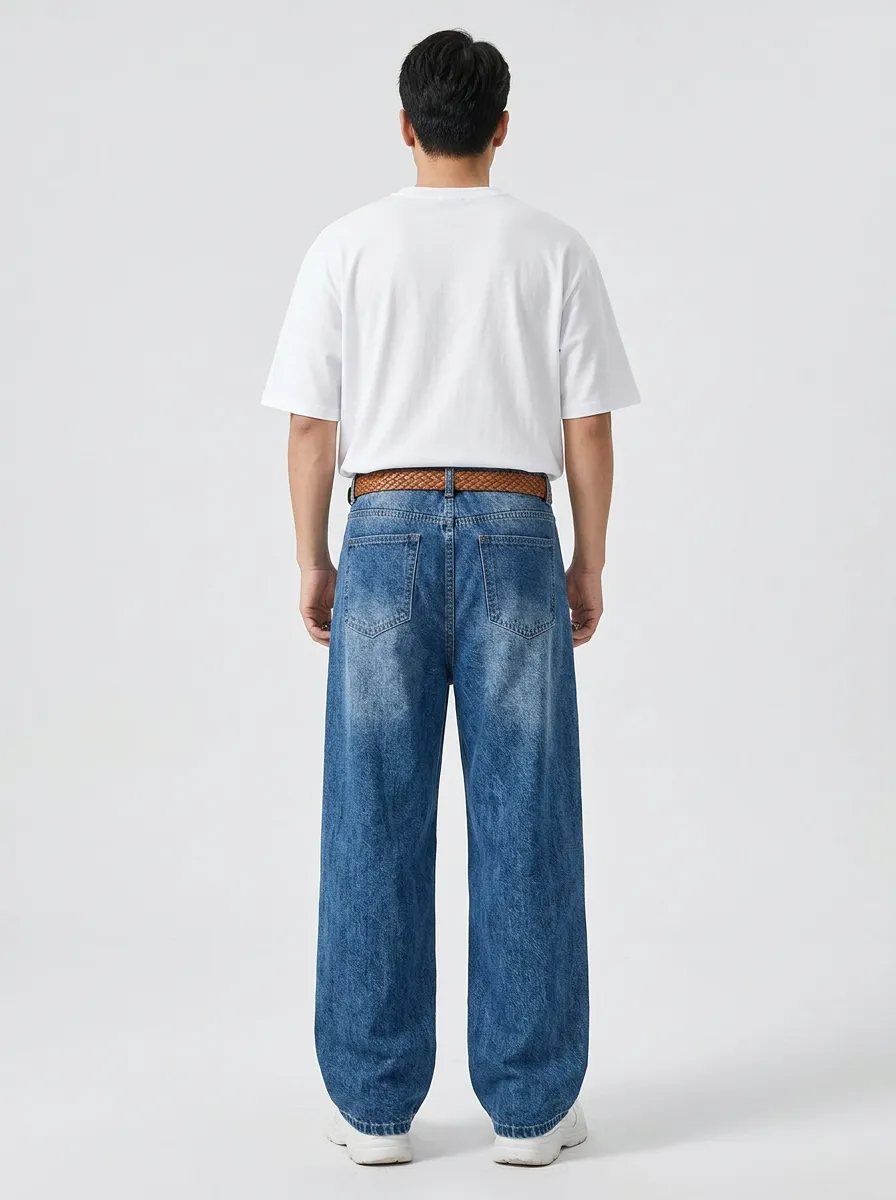 Unisex Modern Streetwear Graffiti Star Jeans