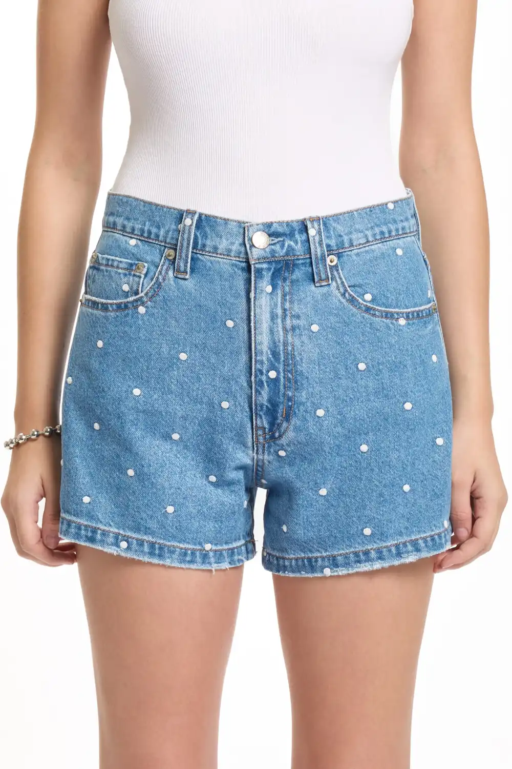 Classic Denim High Waist Pocket Casual Shorts