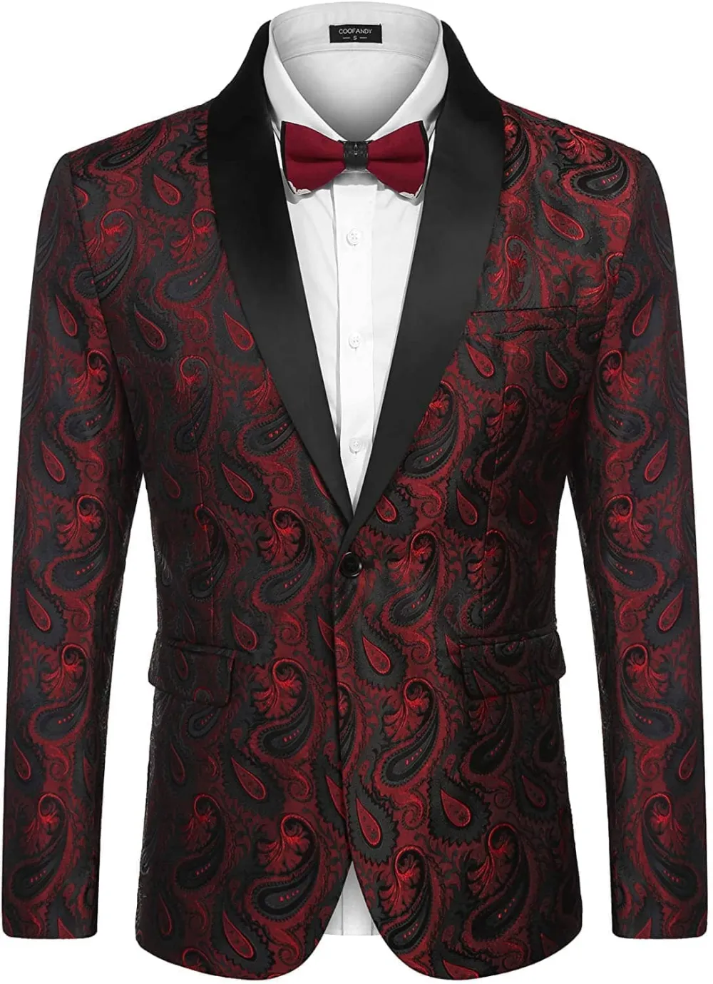 Single Button Floral Blazer Jacket