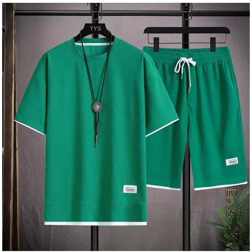 Men's Short-Sleeve T-Shirt & Drawstring Short Set Tank Top & Short 2-Piece Set