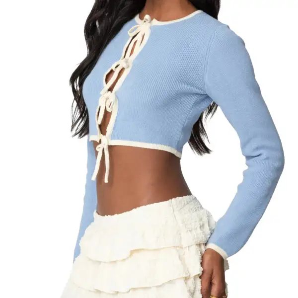 Tie Up Crop Cardigan