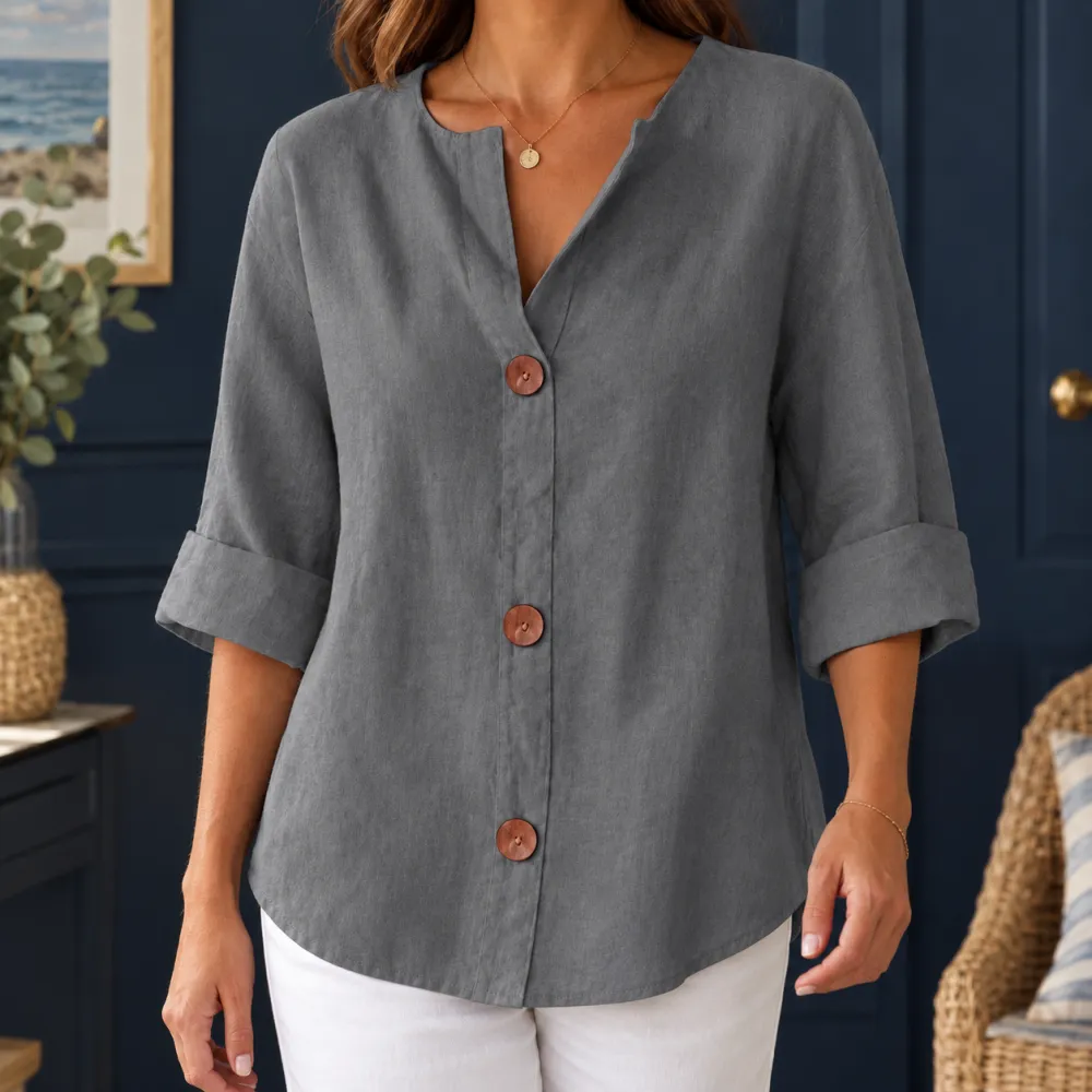 Relaxed Cotton-Linen Blouse