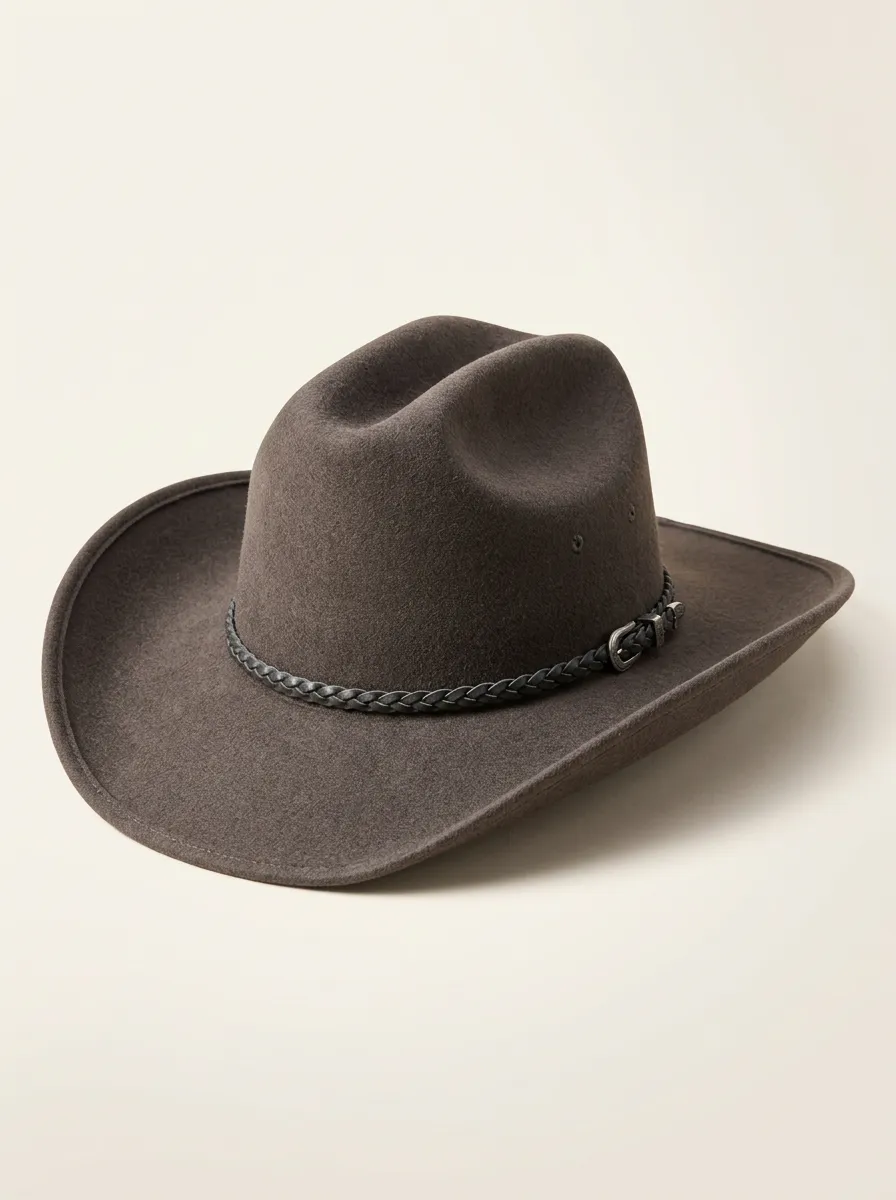 Brown Western Cowboy Hat with Braided Band