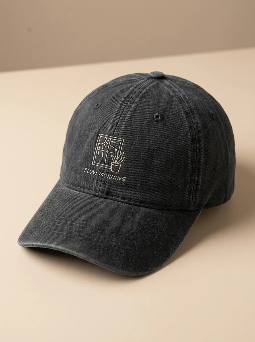 Slow-Morning Window-Motif Printed Unisex Baseball Cap
