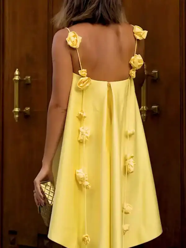 A Line Floral Casual Dress