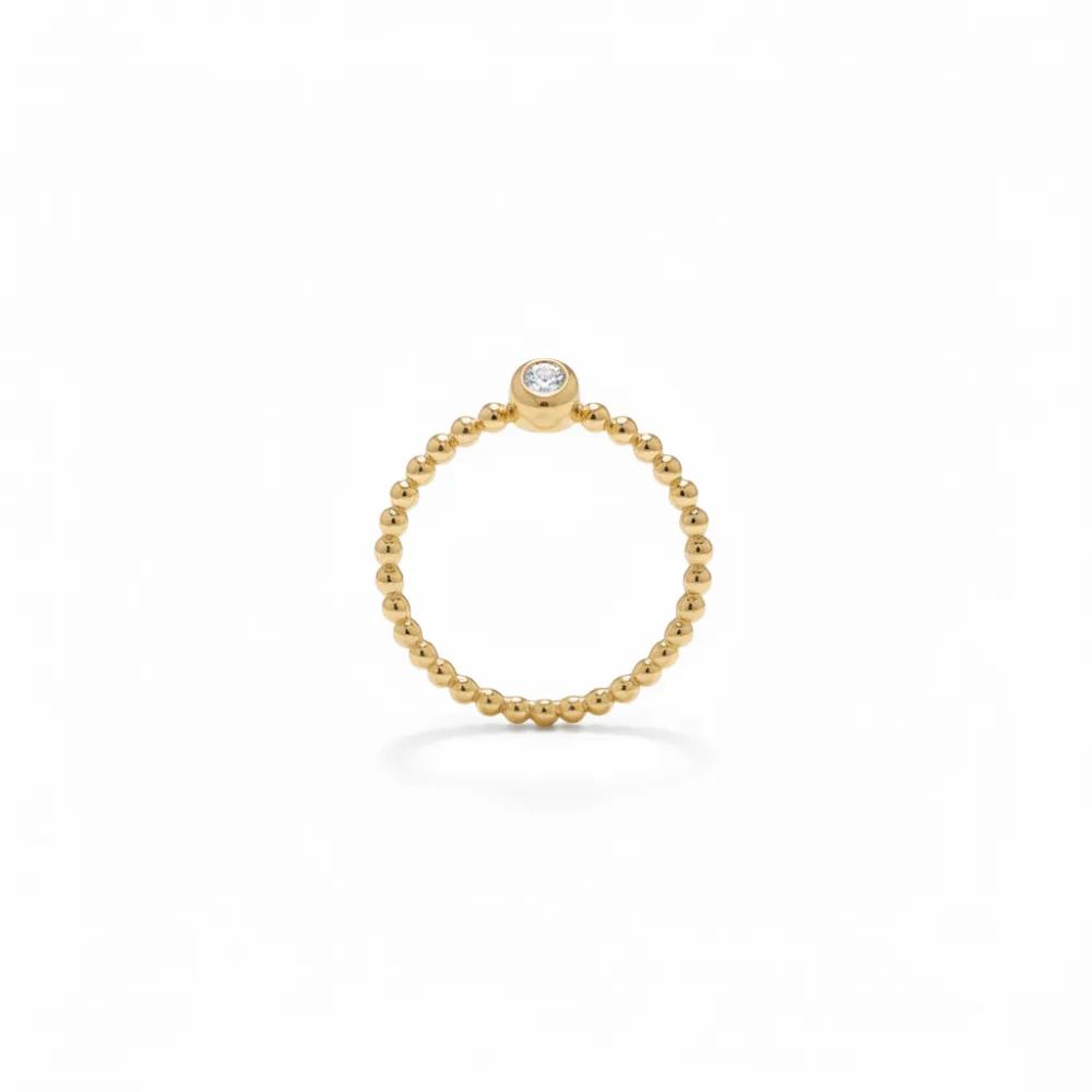Gold Minimalist Solitaire Diamond Wedding Ring