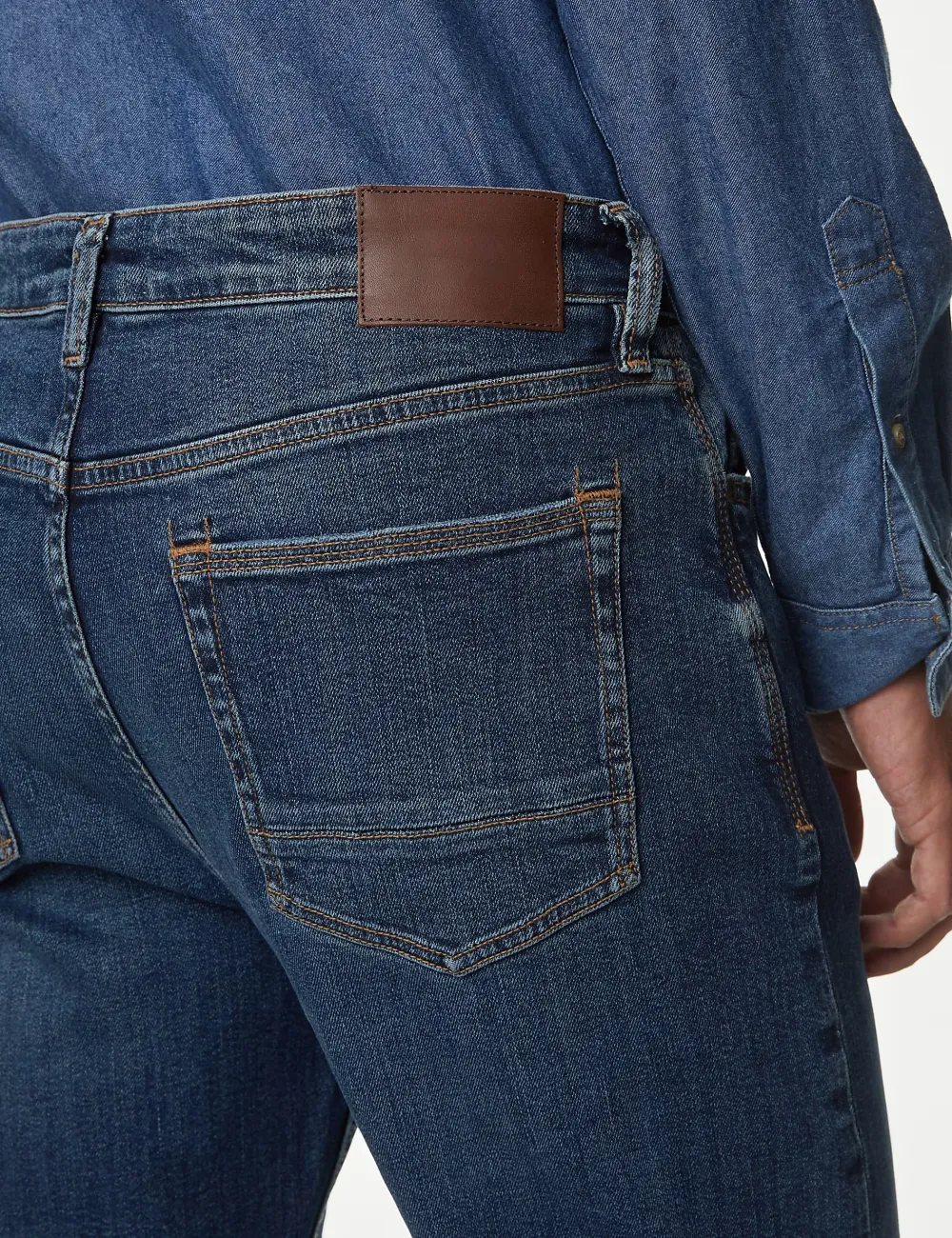 Men's Blue Loose Fit Stretch Denim Jeans