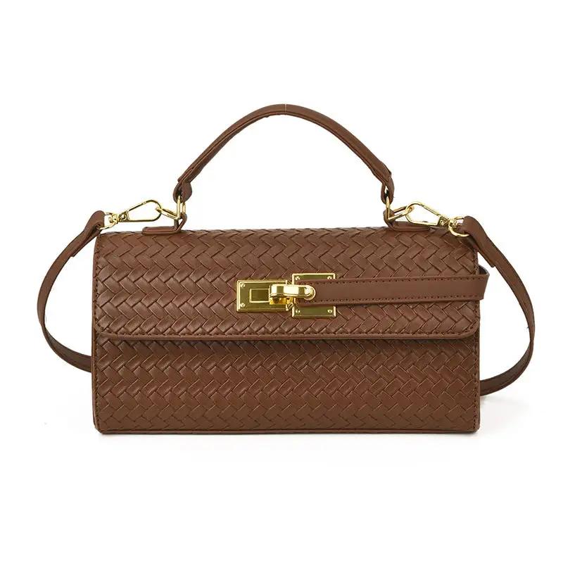 Minimal Compact Faux Leather Square Crossbody Bag