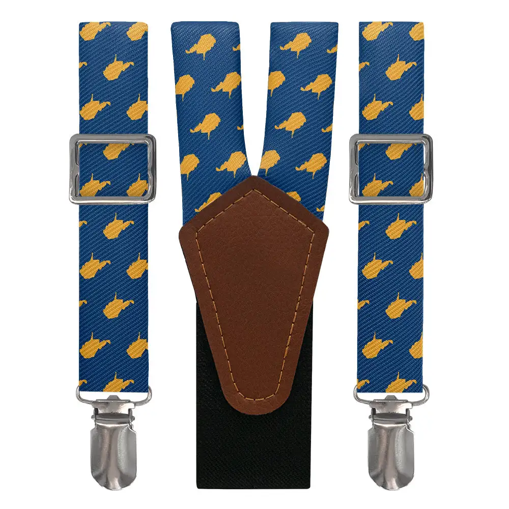 Repeating Silhouette Motif Suspenders