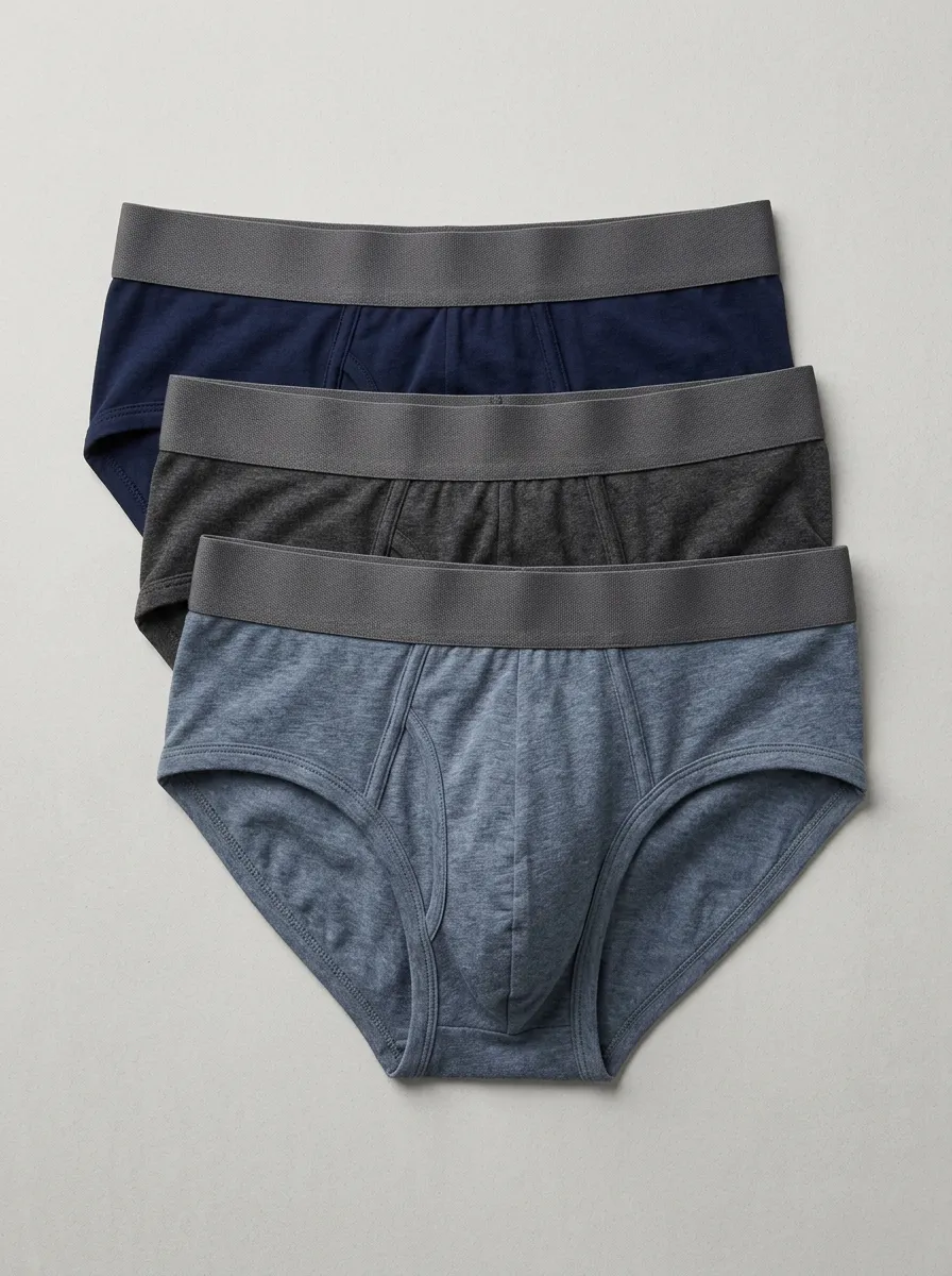 Men's Basic Solid Color Cotton Blend Briefs Underwear