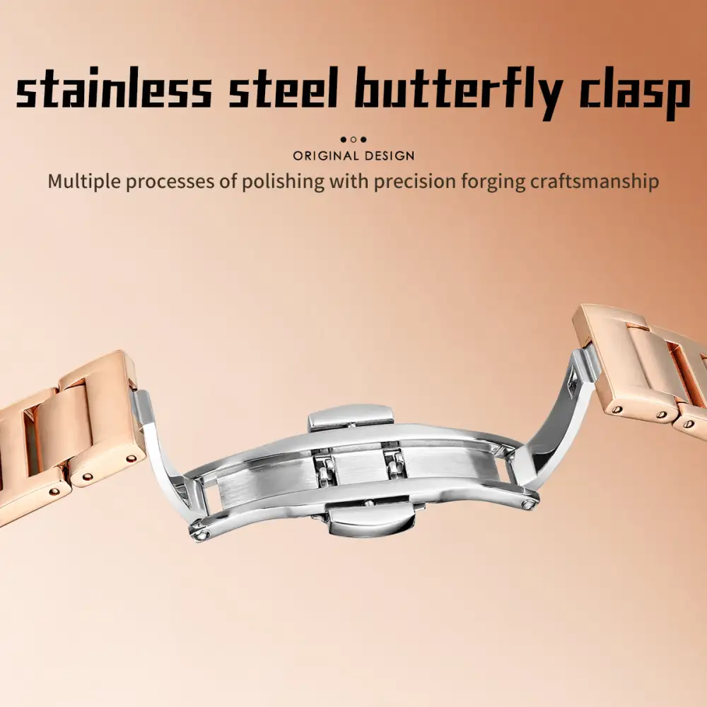 Sollen SL409 Women's Minimalist Automatic Mechanical Watch - 34mm Crystal Bezel Sandblasted Dial Stainless Steel Bracelet Wristwatch