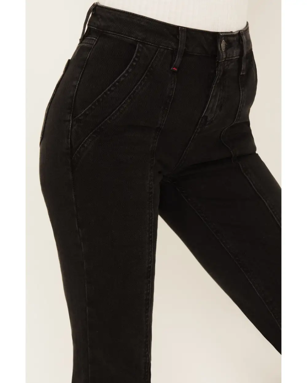 Mid Rise Flare Embroidered Jeans