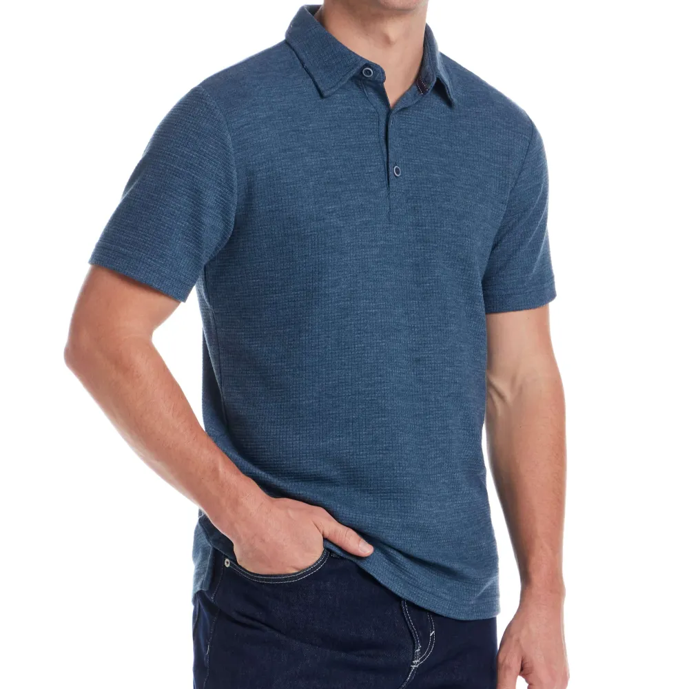 Men's Waffle Polo Shirt