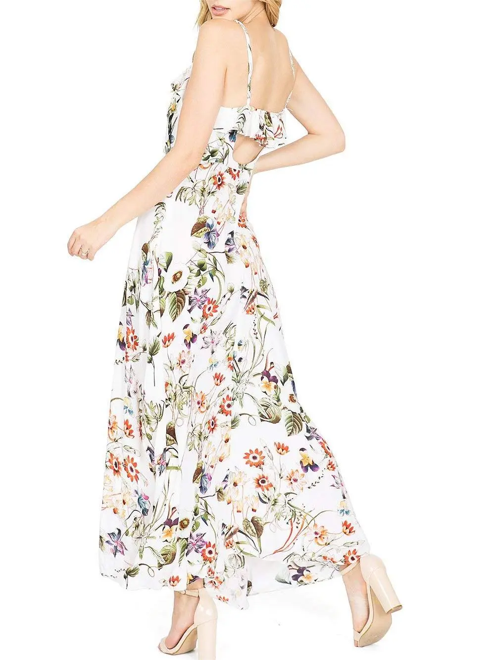 Slit Floral Maxi Dress