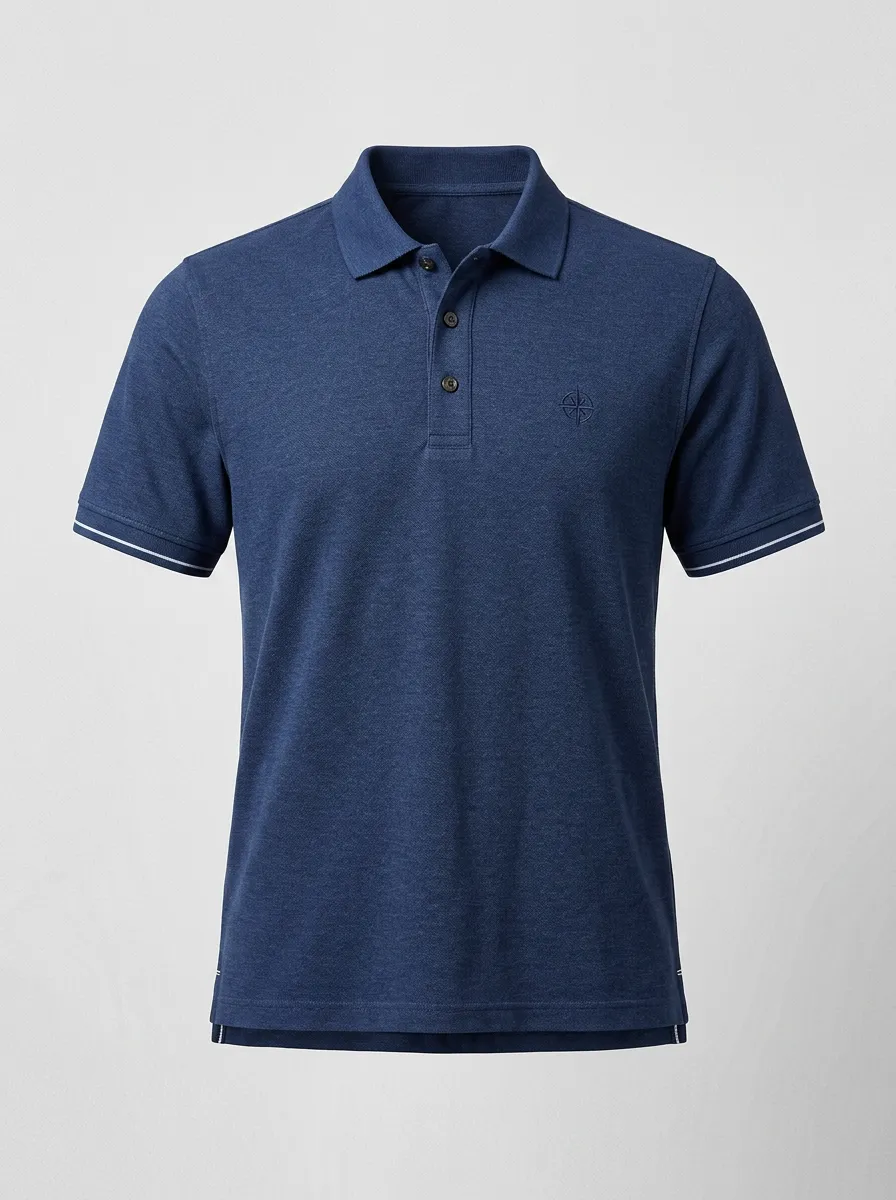 Compass-Detail Embroidered-Detail Men's Polo Shirt