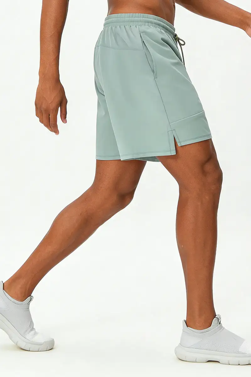Quick Dry Drawstring Side Pocket Athletic Shorts