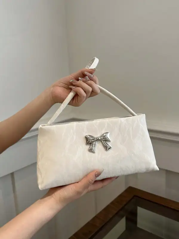 Shoulder Bag with Bow Decoration