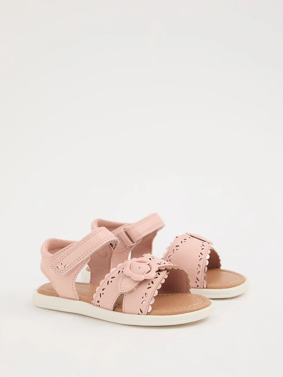 Pink Heart Buckle Sandals