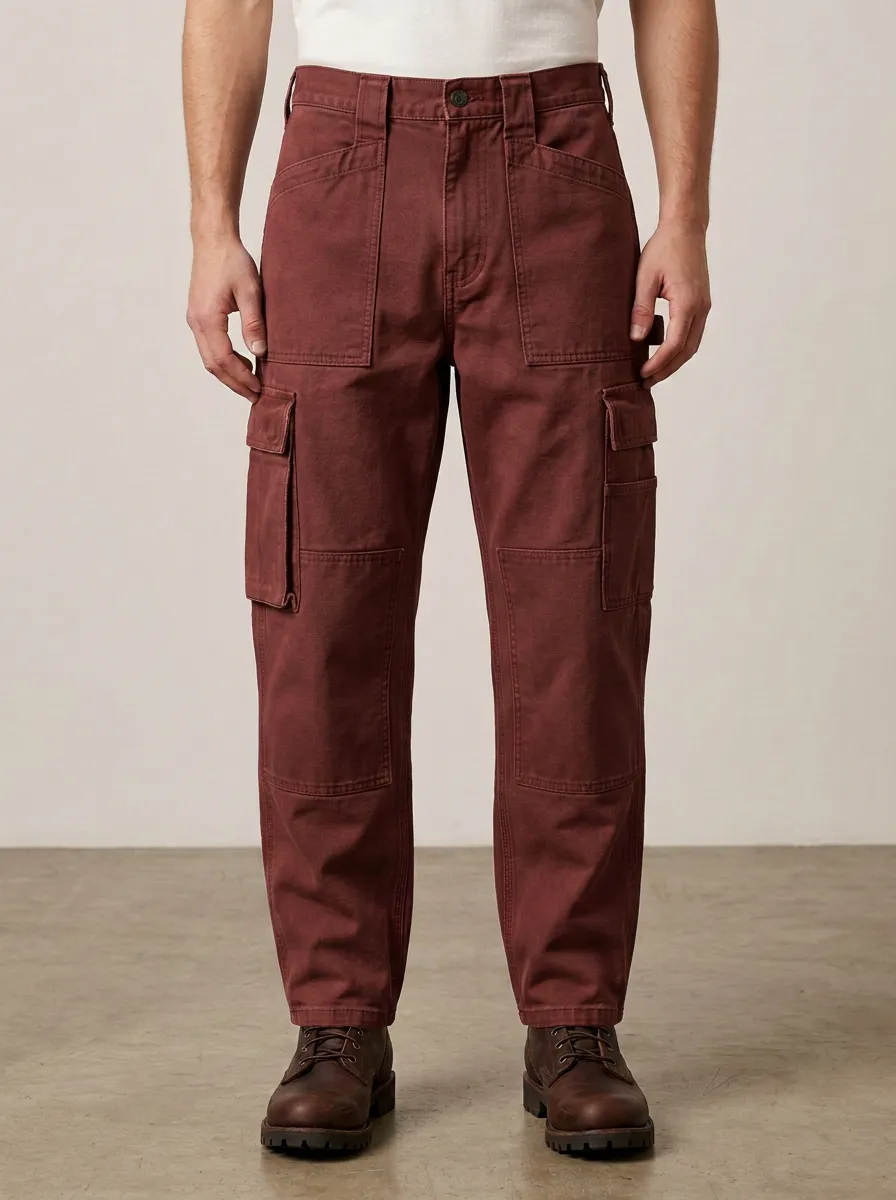 Men's Relaxed Canvas Utility Workwear Pants