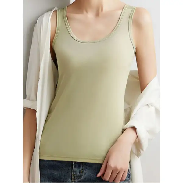 Plus Size Ribbed Scoop Neck Tank Top