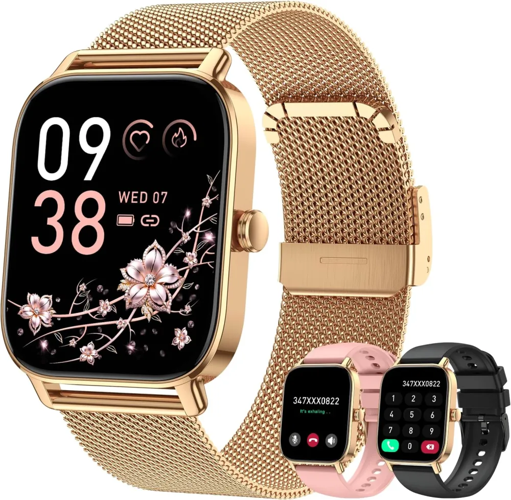 Smart Watch for Men Women Fitness Tracker: Waterproof Bluetooth Call Answer Make Smart Watches for Android iPhone Digital Mens Watches Activity Smartwatch Pedometer Heart Rate Monitor 120 Sports Model