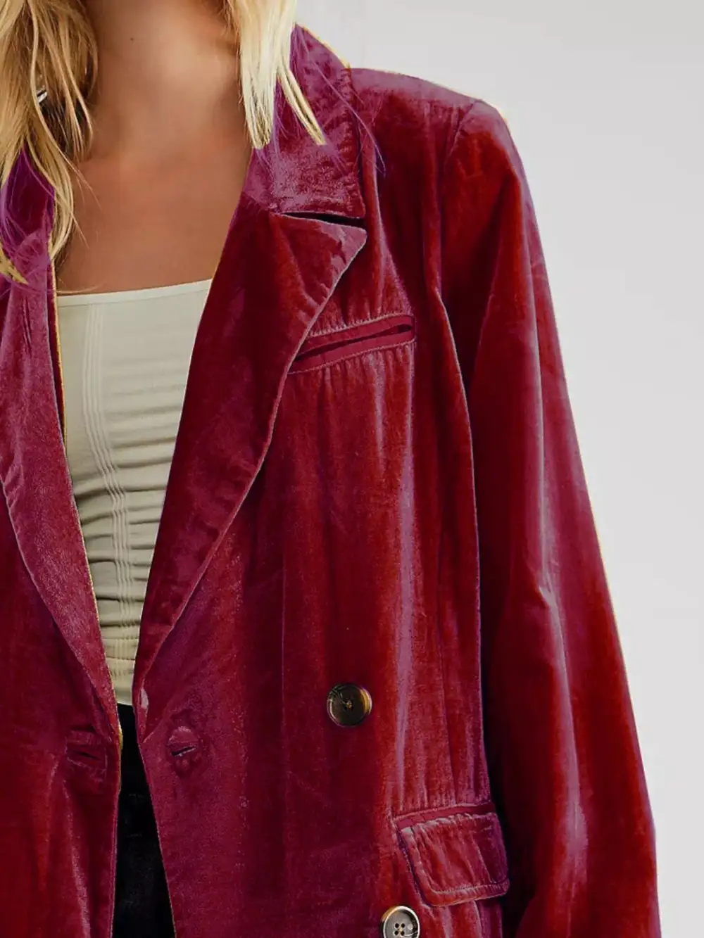 Lapel Collar Button Up Blazer Easy Layering Piece