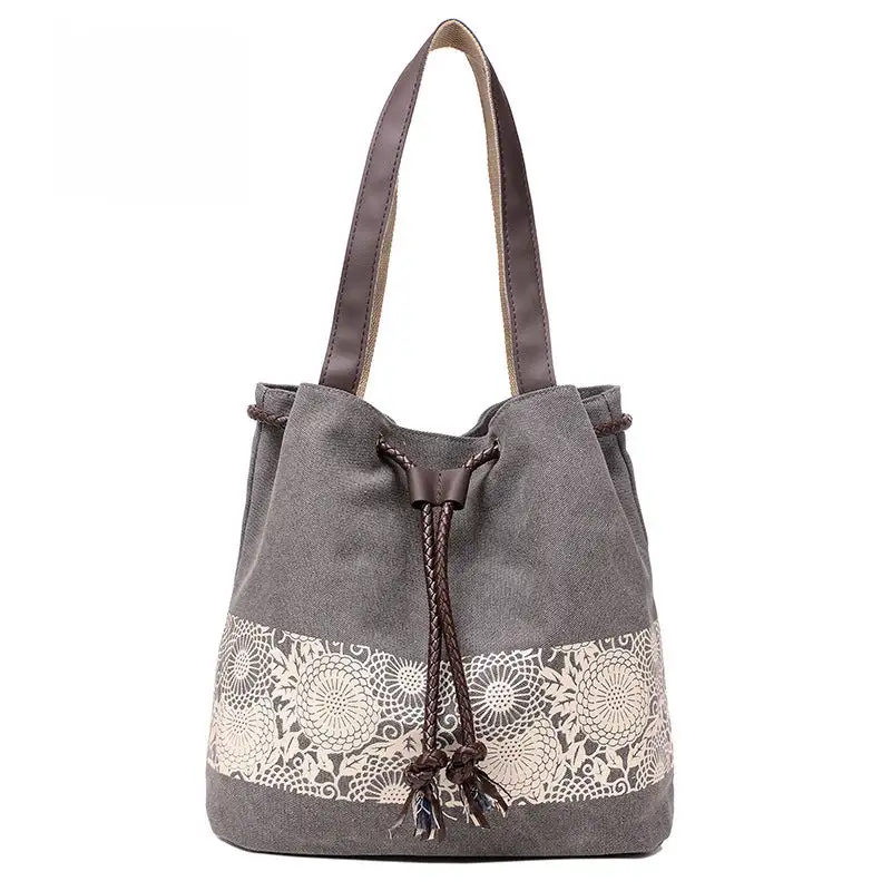 Structured Canvas Shoulder Bag