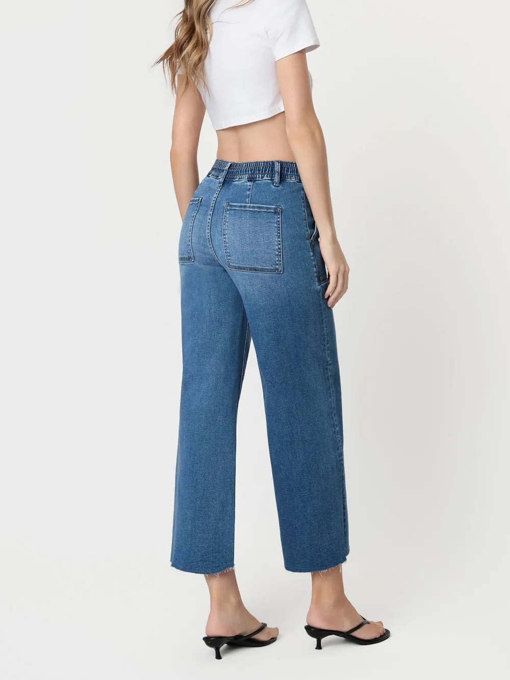 Women's Drawstring High-Rise Baggy Jeans