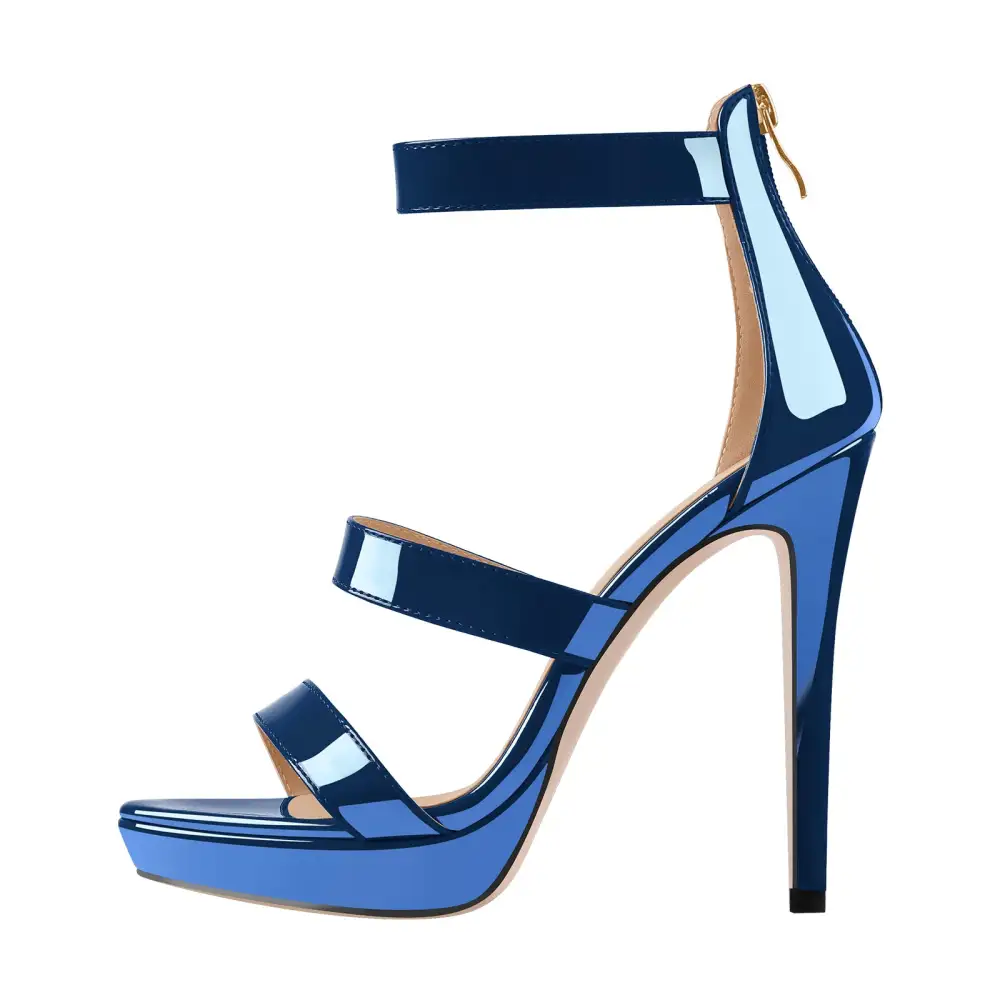 Ankle Zip Platform Stiletto Band Sandals