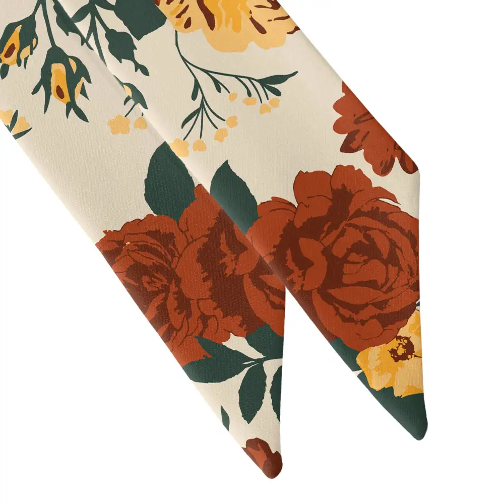 Full Bloom Floral Pattern Hair Scarf